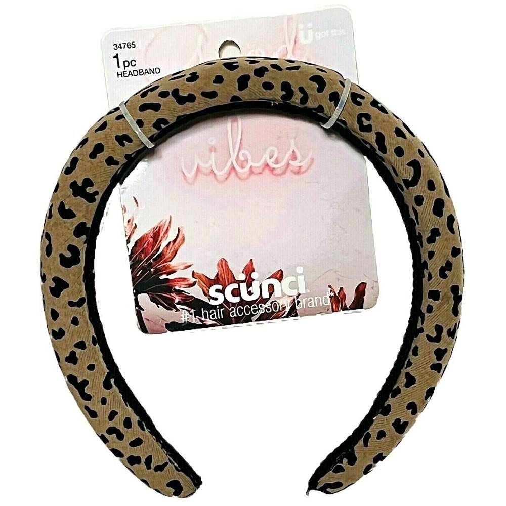 Scunci 1 Piece Unisex Hair Accessories - Animal Print Good Vibes Headband